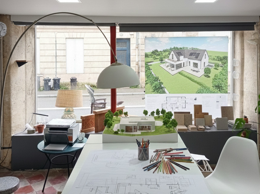 bureau de la agence Atelier 2ML Menichini architecte bordeaux projets