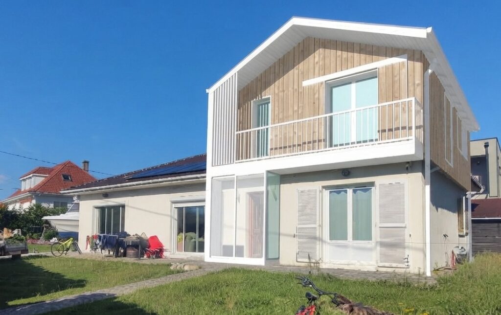 projet maison surélevation bois blanc